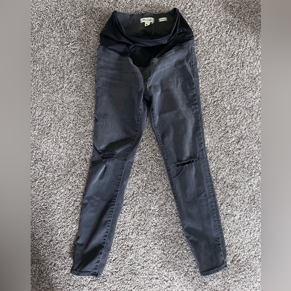 Madewell washed black maternity jeggings